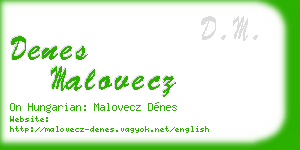 denes malovecz business card