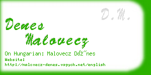 denes malovecz business card